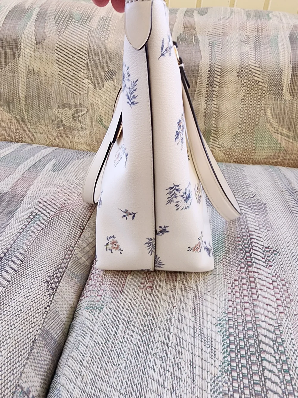 Coach Gallery White Dandelion Floral Leather Satchel